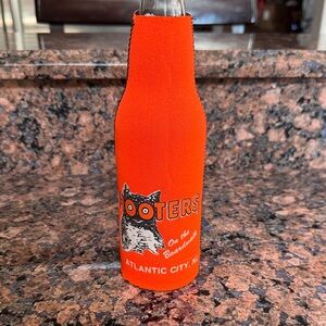 Hooters koozie from Atlantic City NJ owl logo Cat Bottle Sleeve bright orange